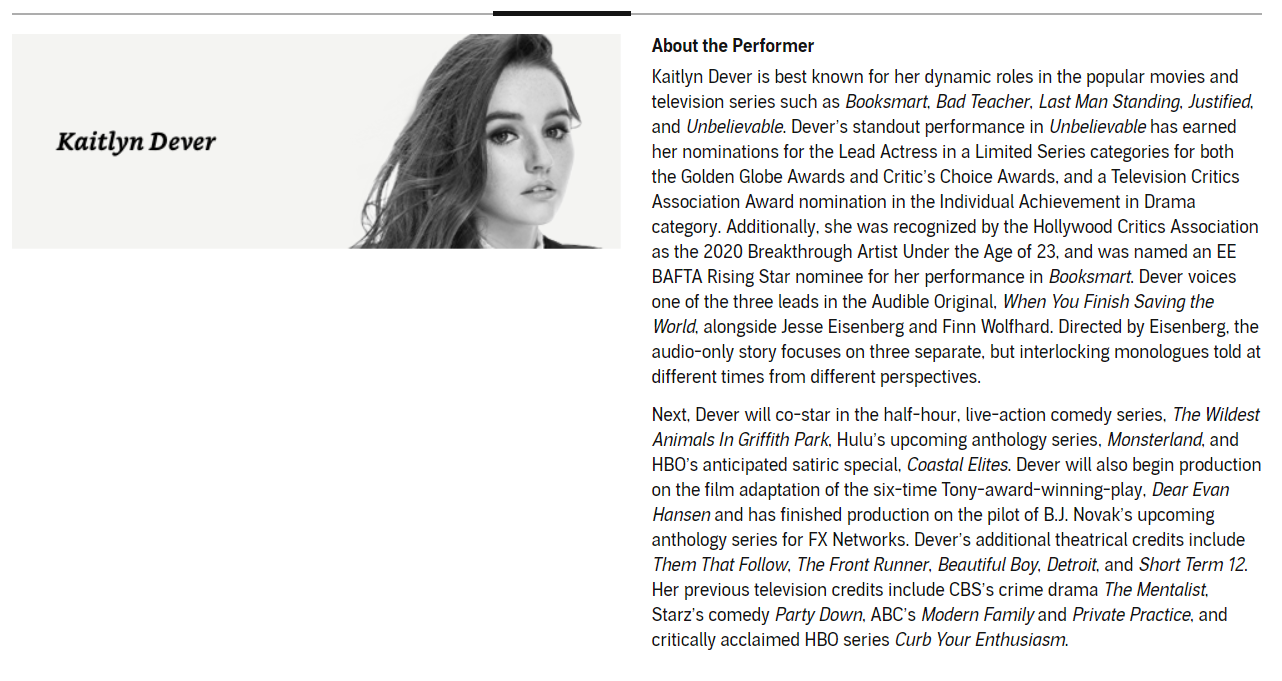 Author bio I wrote for Audible