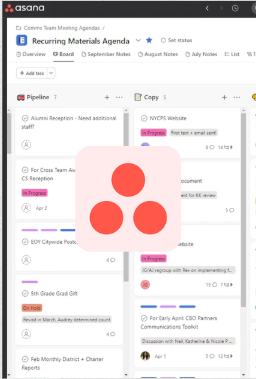 Asana project board